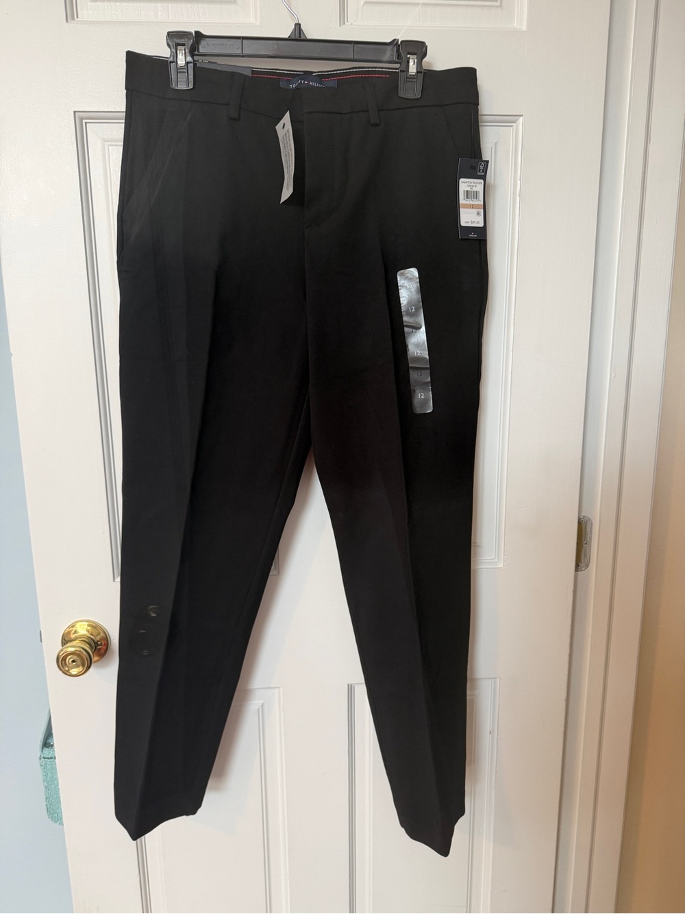 Tommy Hilfiger Hampton Trouser Black Straight-Leg Dress Pants sz12